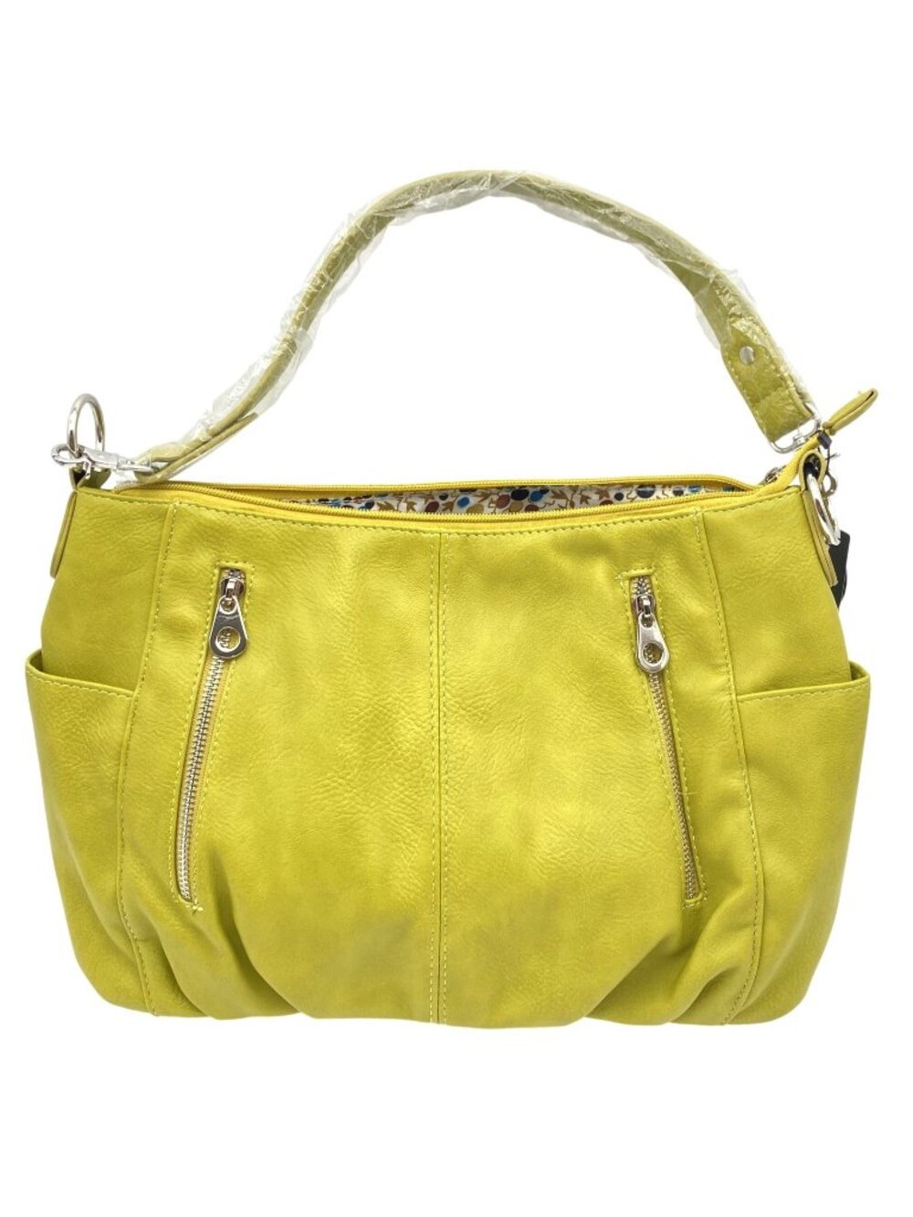 NWT K. Carroll RFID Secure Style Tina Hobo Purse Chartreuse Adjustable Strap